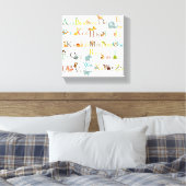 Stretched Canvas Print - farbenfrohe Alphabet Prin Leinwanddruck (Insitu (Schlafzimmer))