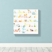 Stretched Canvas Print - farbenfrohe Alphabet Prin Leinwanddruck (Insitu (Holzboden))