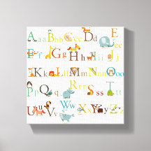 Stretched Canvas Print - farbenfrohe Alphabet Prin
