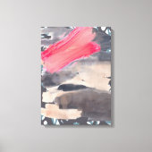 Stretched Canvas Print Grau Red Abstrakt Collage Leinwanddruck (Vorderseite)