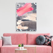 Stretched Canvas Print Grau Red Abstrakt Collage Leinwanddruck (Insitu (Wohnzimmer))