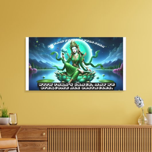 Stretched Canvas Print/Green Tara Leinwanddruck (Insitu (Wohnzimmer))