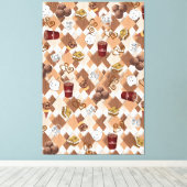 Stretched Canvas Print Hot Chocolate Marshmallow Leinwanddruck (Insitu (Holzboden))
