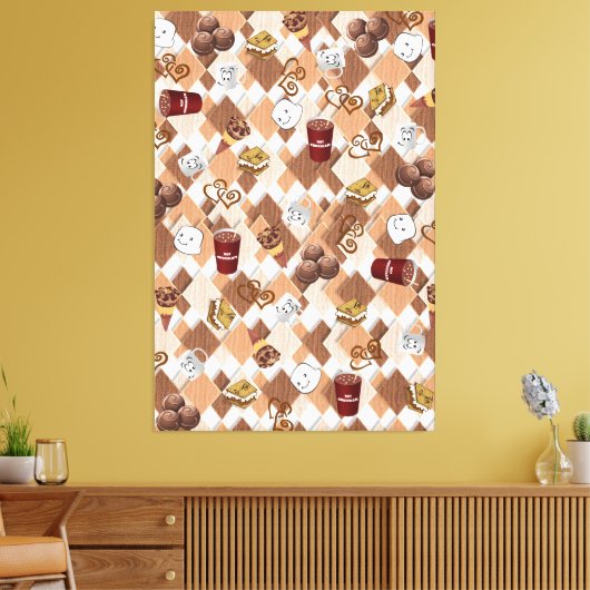 Stretched Canvas Print Hot Chocolate Marshmallow Leinwanddruck (Insitu (Wohnzimmer))