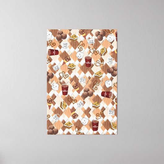 Stretched Canvas Print Hot Chocolate Marshmallow Leinwanddruck (Vorderseite)
