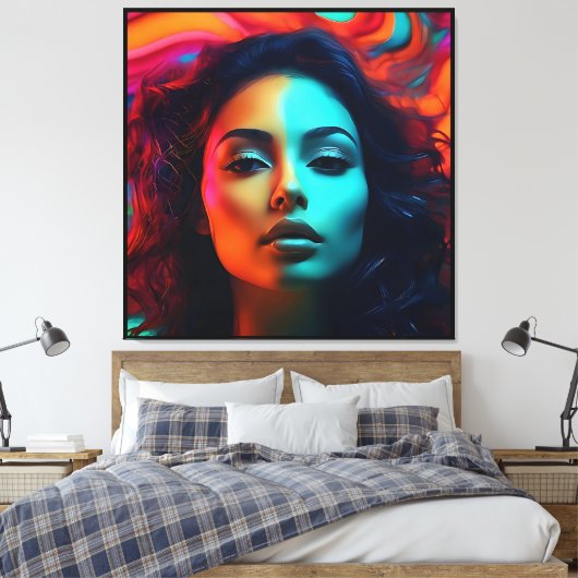 Stretched Canvas Print Leinwanddruck (Insitu (Schlafzimmer))