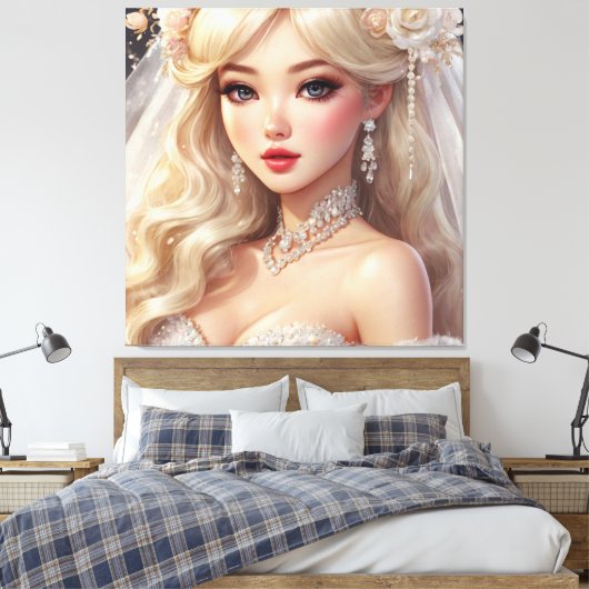 Stretched Canvas Print Leinwanddruck (Insitu (Schlafzimmer))