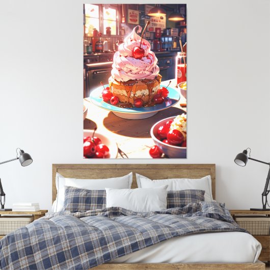 Stretched Canvas Print Leinwanddruck (Insitu (Schlafzimmer))
