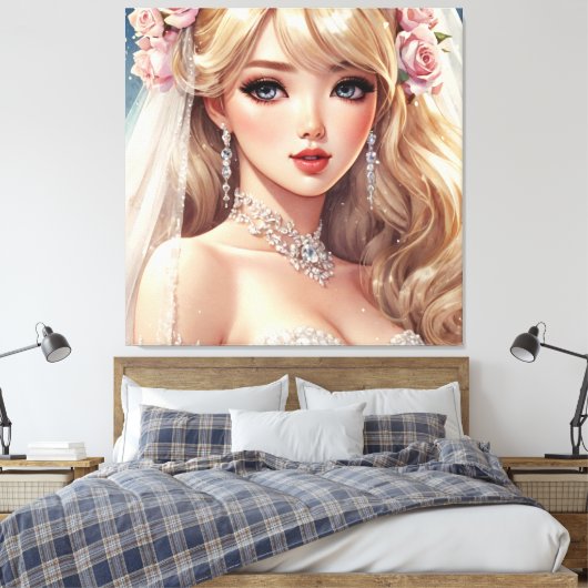 Stretched Canvas Print Leinwanddruck (Insitu (Schlafzimmer))