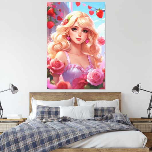 Stretched Canvas Print Leinwanddruck (Insitu (Schlafzimmer))