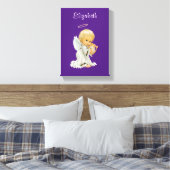 Stretched Canvas Print Lila Angel Leinwanddruck (Insitu (Schlafzimmer))