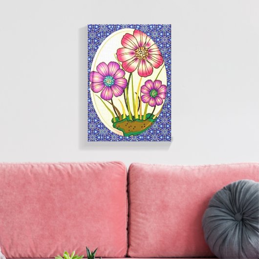 Stretched Canvas Print Mother's Day Floral Leinwanddruck (Insitu (Wohnzimmer))