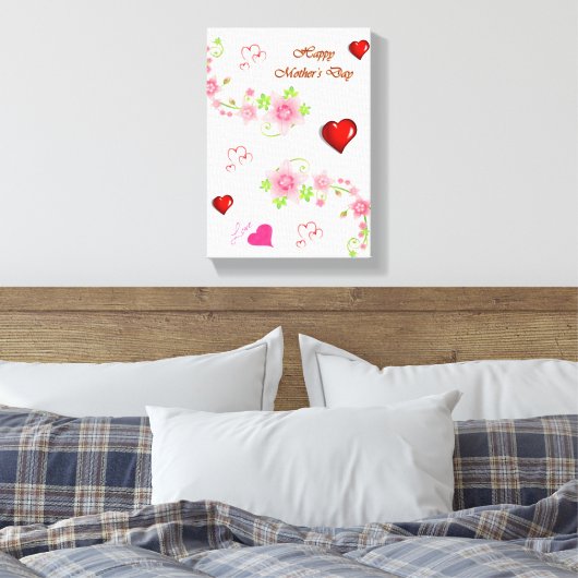 Stretched Canvas Print Mother's Day Leinwand (Insitu (Schlafzimmer))