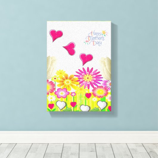 Stretched Canvas Print Mother's Day Leinwand (Insitu (Holzboden))