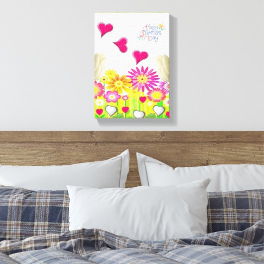 Stretched Canvas Print Mother's Day Leinwand (Insitu (Schlafzimmer))