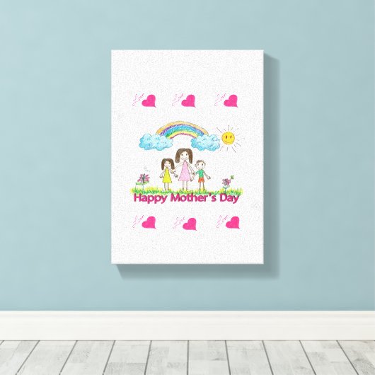 Stretched Canvas Print Mother's Day Leinwand (Insitu (Holzboden))