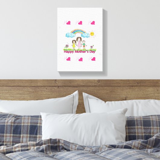 Stretched Canvas Print Mother's Day Leinwand (Insitu (Schlafzimmer))