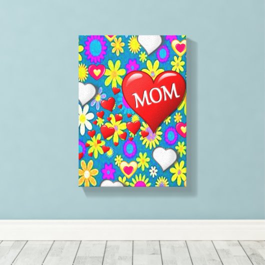 Stretched Canvas Print Mother's Day Leinwand (Insitu (Holzboden))
