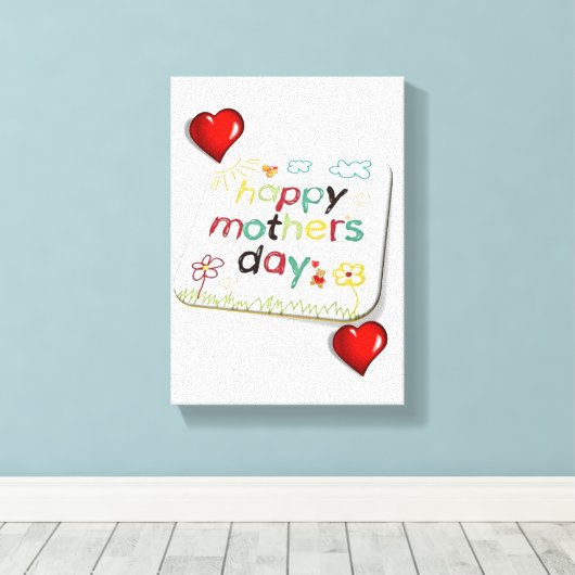 Stretched Canvas Print Mother's Day Leinwand (Insitu (Holzboden))