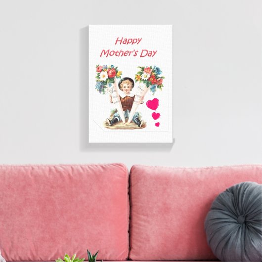 Stretched Canvas Print Mother's Day Leinwand (Insitu (Wohnzimmer))