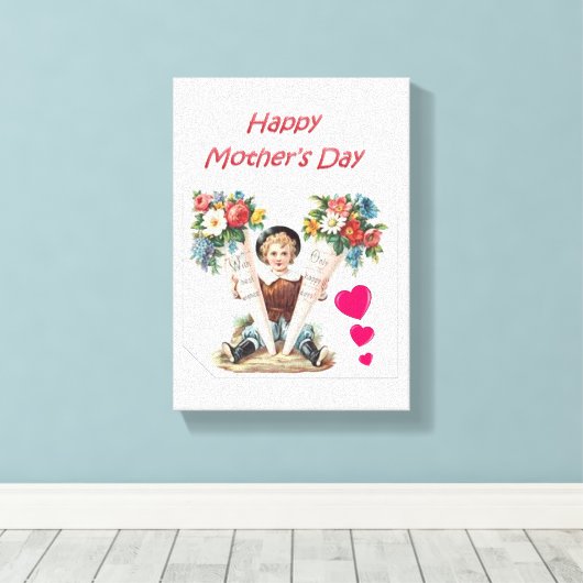 Stretched Canvas Print Mother's Day Leinwand (Insitu (Holzboden))