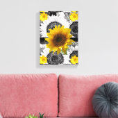 Stretched Canvas Print Mother's Day Sonnenblume Leinwanddruck (Insitu (Wohnzimmer))