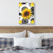 Stretched Canvas Print Mother's Day Sonnenblume Leinwanddruck (Insitu (Schlafzimmer))