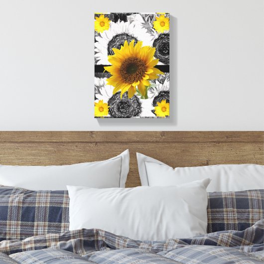 Stretched Canvas Print Mother's Day Sonnenblume Leinwanddruck (Insitu (Schlafzimmer))