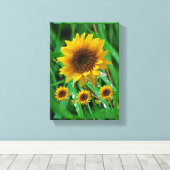 Stretched Canvas Print Mother's Day Sonnenblume Leinwanddruck (Insitu (Holzboden))