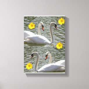 Stretched Canvas Print Mother's Day Swan Leinwanddruck