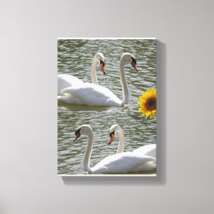 Stretched Canvas Print Mother's Day Swan Sonnenblu Leinwanddruck