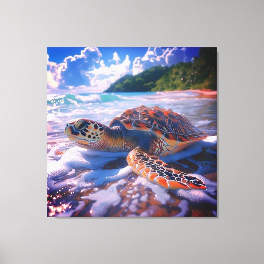 Stretched Canvas Print of Ocean Turtle Leinwanddruck (Vorderseite)