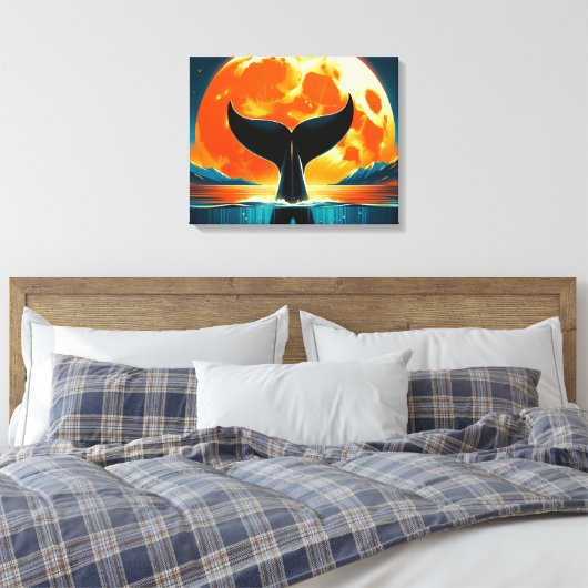 Stretched Canvas Print Orca Leinwanddruck (Insitu (Schlafzimmer))