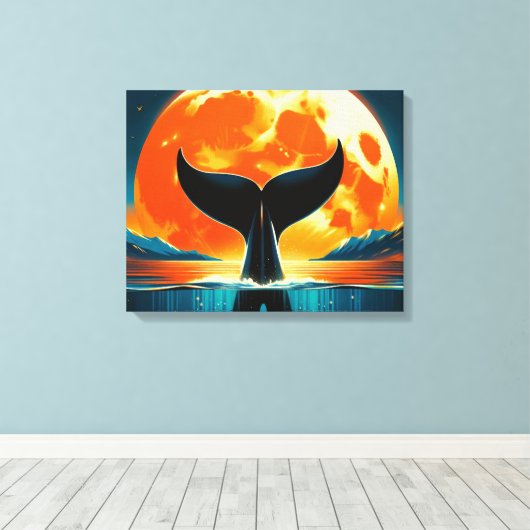 Stretched Canvas Print Orca Leinwanddruck (Insitu (Holzboden))