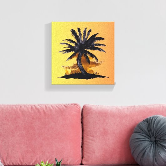 Stretched Canvas Print - Palme Tree Leinwanddruck (Insitu (Wohnzimmer))