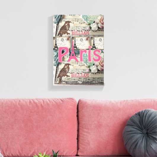 Stretched Canvas Print Paris Leinwanddruck (Insitu (Wohnzimmer))