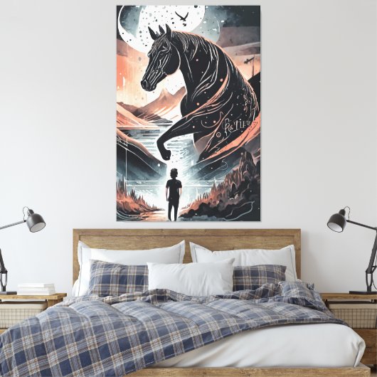 Stretched Canvas Print Penting Leinwanddruck (Insitu (Schlafzimmer))