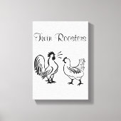 Stretched Canvas Print Roosters White Leinwanddruck (Vorderseite)