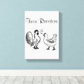 Stretched Canvas Print Roosters White Leinwanddruck (Insitu (Holzboden))