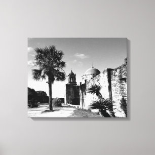 Stretched Canvas Print San Antonio Mission Leinwanddruck