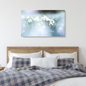 Stretched Canvas Print - Snowdrops Leinwanddruck (Insitu (Schlafzimmer))