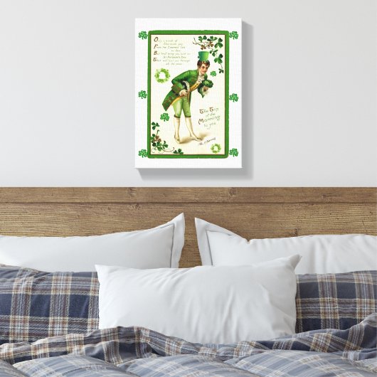 Stretched Canvas Print St. Patrick's Day Leinwanddruck (Insitu (Schlafzimmer))