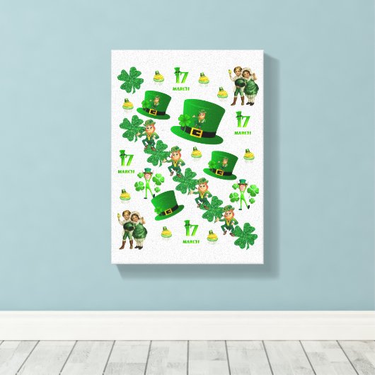 Stretched Canvas Print St. Patrick's Day Leinwanddruck (Insitu (Holzboden))