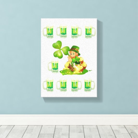 Stretched Canvas Print St. Patrick's Day Leinwanddruck (Insitu (Holzboden))
