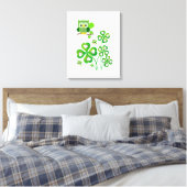 Stretched Canvas Print St. Patrick's Day Owl Leinwanddruck (Insitu (Schlafzimmer))