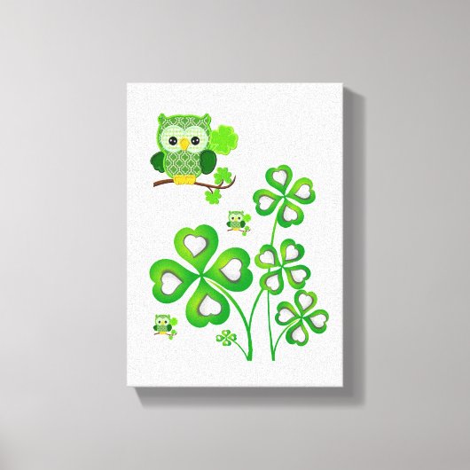 Stretched Canvas Print St. Patrick's Day Owl Leinwanddruck (Vorderseite)