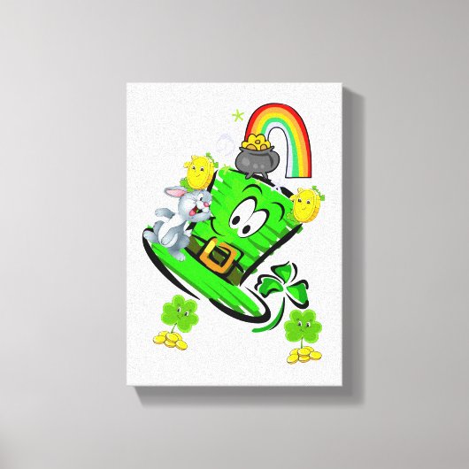 Stretched Canvas Print St. Patrick's Day Rabbit Leinwanddruck (Vorderseite)