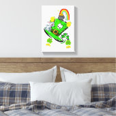 Stretched Canvas Print St. Patrick's Day Rabbit Leinwanddruck (Insitu (Schlafzimmer))