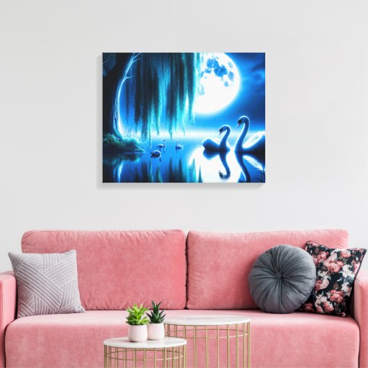 Stretched Canvas Print Swans Leinwanddruck (Insitu (Wohnzimmer))