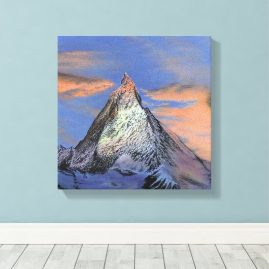 Stretched Canvas Print - The Matterhorn at Sunset Leinwanddruck (Insitu (Holzboden))